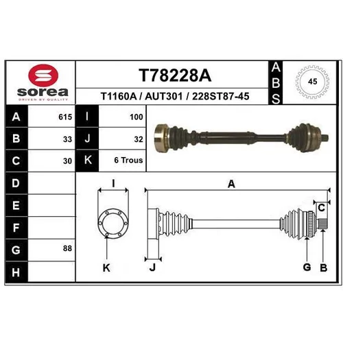 Hnací hriadeľ EAI T78228A