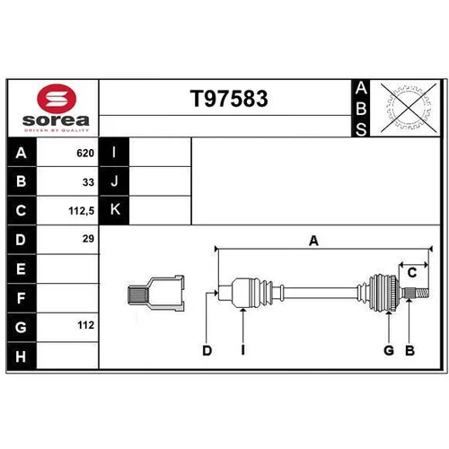 Hnací hriadeľ EAI T97583