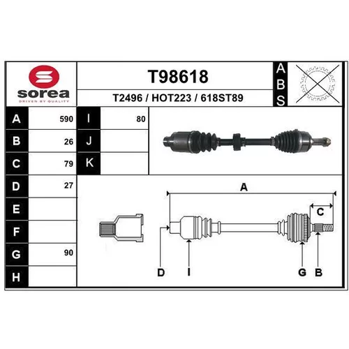 Hnací hriadeľ EAI T98618