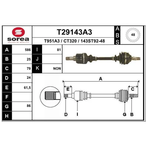 Hnací hriadeľ EAI T29143A3