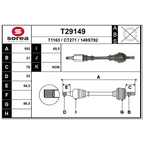 Hnací hriadeľ EAI T29149