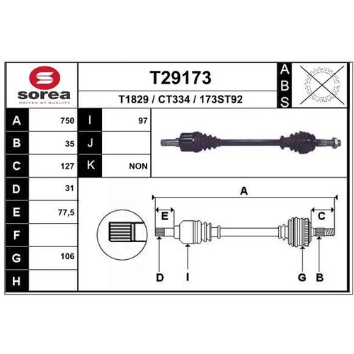 Hnací hriadeľ EAI T29173