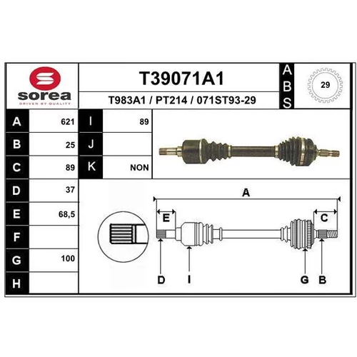 Hnací hriadeľ EAI T39071A1