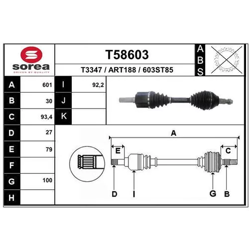 Hnací hriadeľ EAI T58603