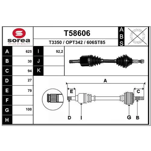 Hnací hriadeľ EAI T58606