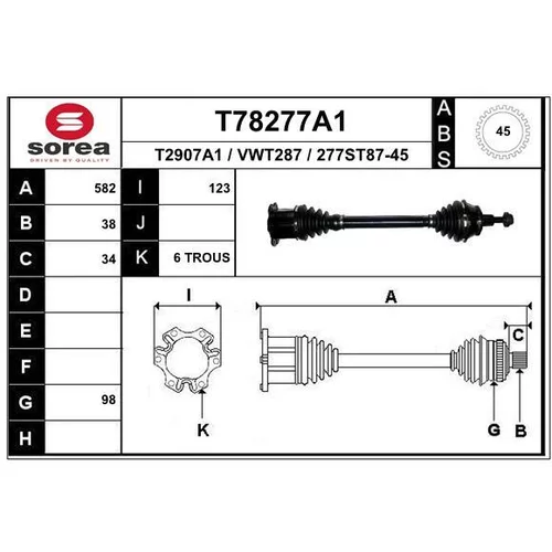 Hnací hriadeľ EAI T78277A1