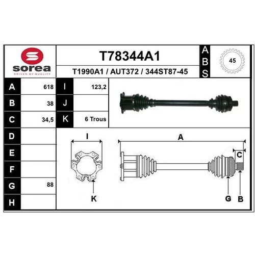 Hnací hriadeľ EAI T78344A1