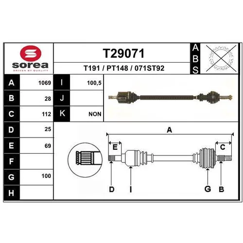 Hnací hriadeľ EAI T29071