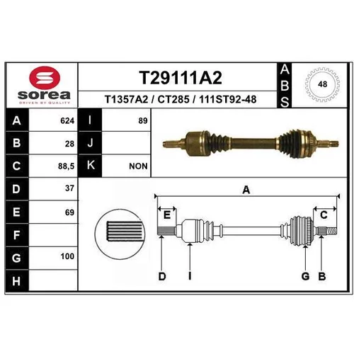 Hnací hriadeľ EAI T29111A2