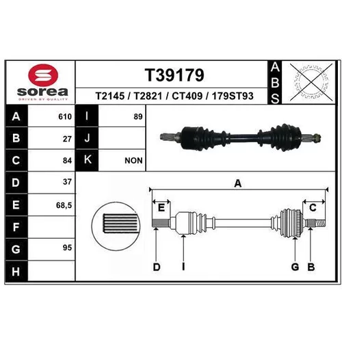 Hnací hriadeľ EAI T39179