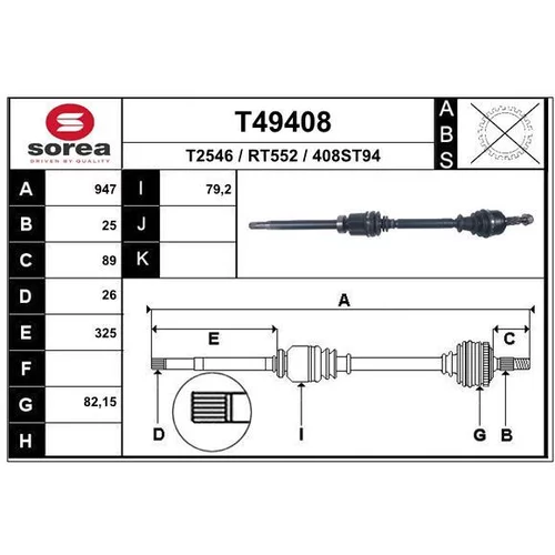 Hnací hriadeľ EAI T49408