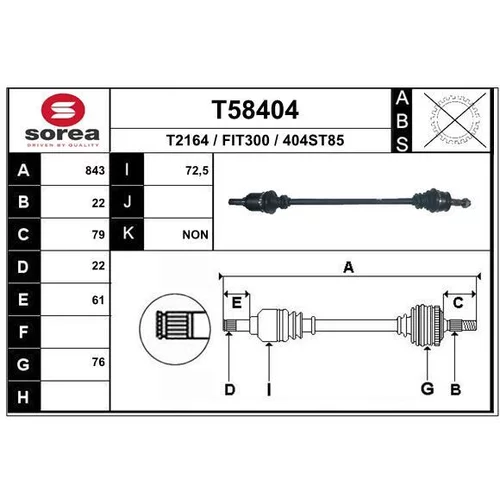 Hnací hriadeľ EAI T58404