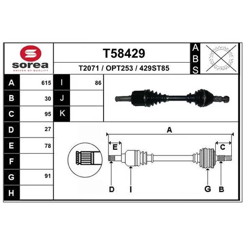 Hnací hriadeľ EAI T58429