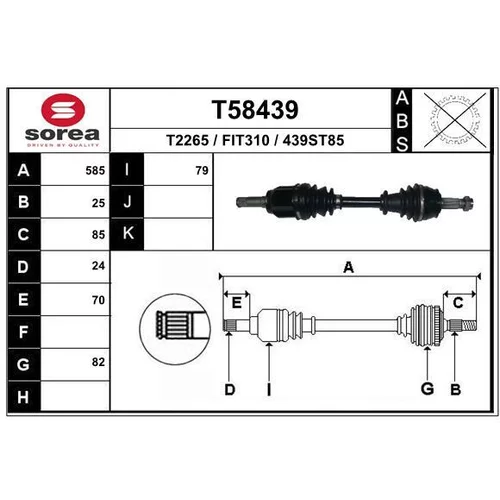 Hnací hriadeľ EAI T58439