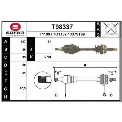 Hnací hriadeľ EAI T98337