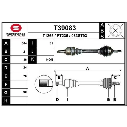 Hnací hriadeľ EAI T39083