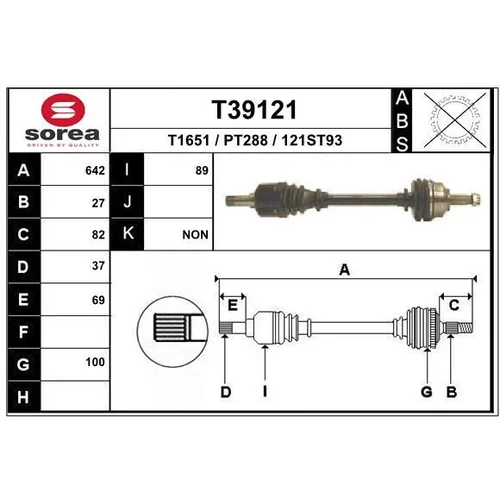 Hnací hriadeľ EAI T39121