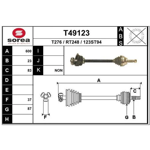 Hnací hriadeľ EAI T49123