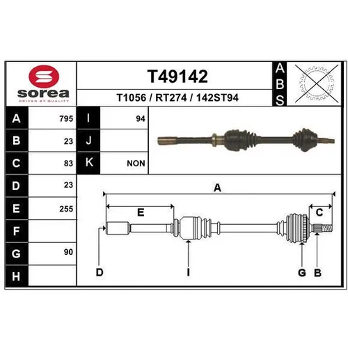 Hnací hriadeľ T49142 /EAI/