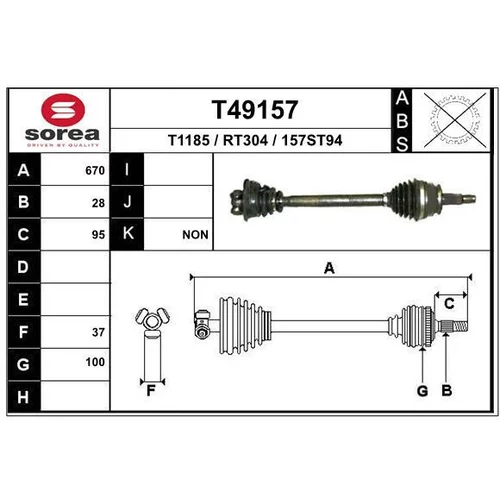 Hnací hriadeľ EAI T49157