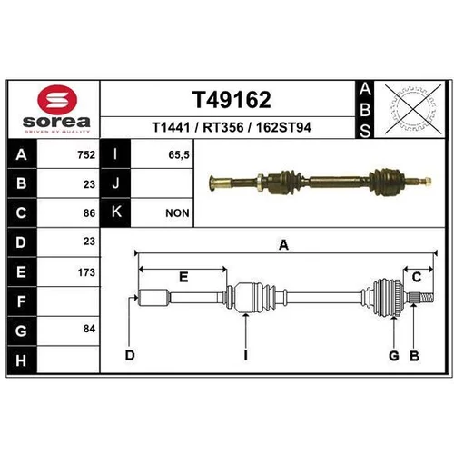 Hnací hriadeľ EAI T49162