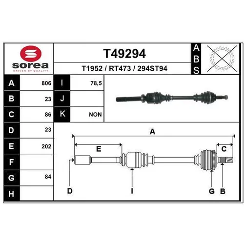 Hnací hriadeľ EAI T49294