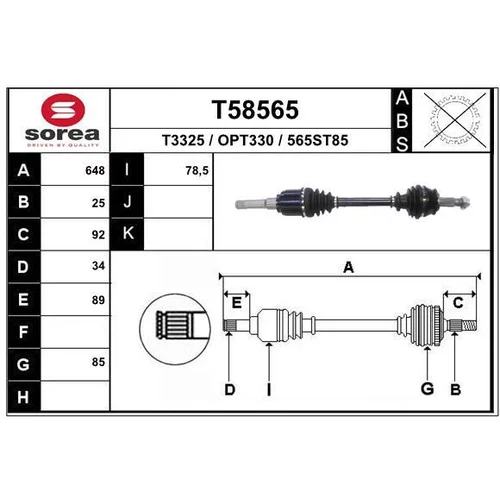 Hnací hriadeľ EAI T58565