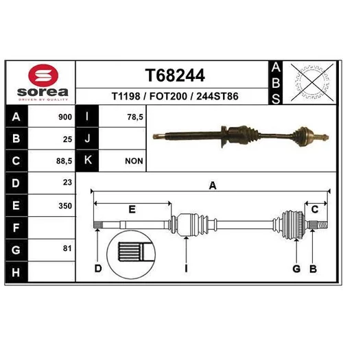 Hnací hriadeľ T68244 /EAI/