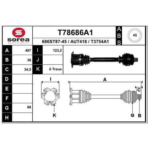 Hnací hriadeľ EAI T78686A1