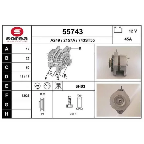 Alternátor EAI 55743