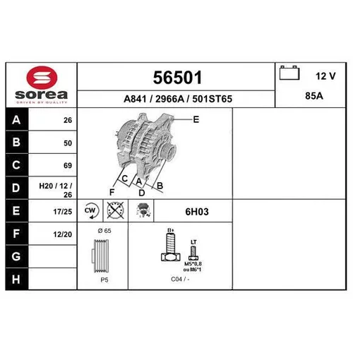 Alternátor EAI 56501