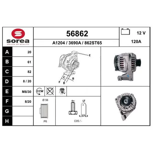 Alternátor EAI 56862