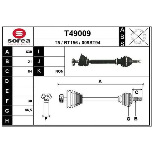 Hnací hriadeľ EAI T49009