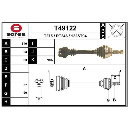 Hnací hriadeľ EAI T49122