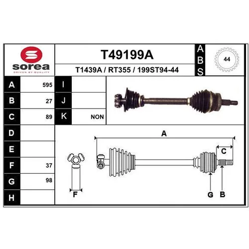 Hnací hriadeľ EAI T49199A