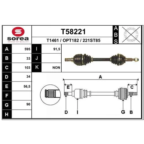 Hnací hriadeľ EAI T58221