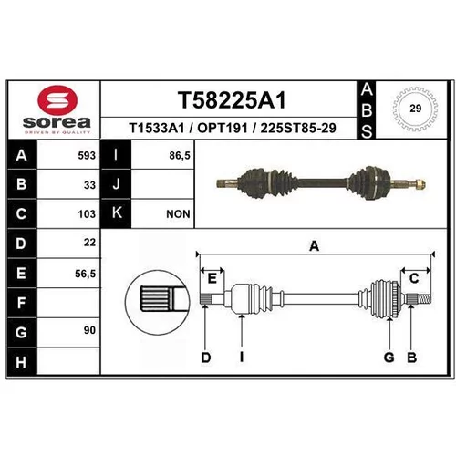 Hnací hriadeľ EAI T58225A1