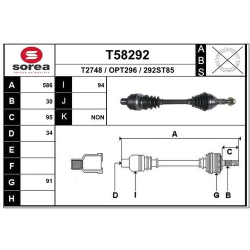 Hnací hriadeľ EAI T58292