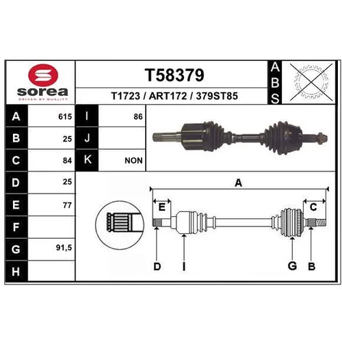 Hnací hriadeľ EAI T58379