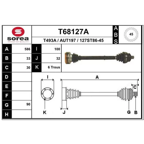 Hnací hriadeľ EAI T68127A