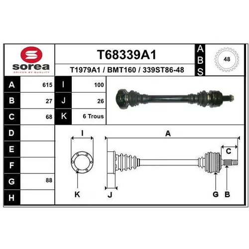 Hnací hriadeľ EAI T68339A1