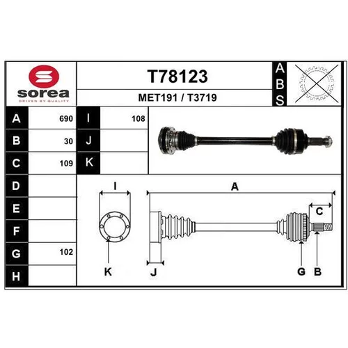 Hnací hriadeľ EAI T78123