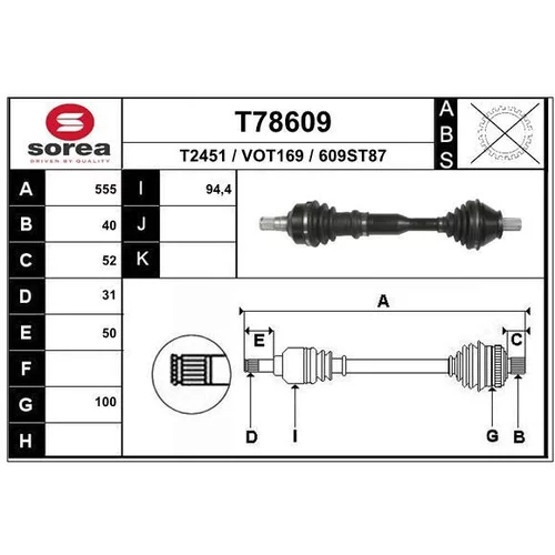 Hnací hriadeľ EAI T78609