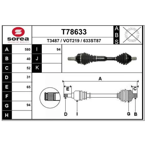 Hnací hriadeľ EAI T78633