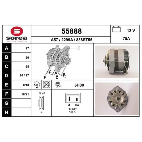 Alternátor EAI 55888