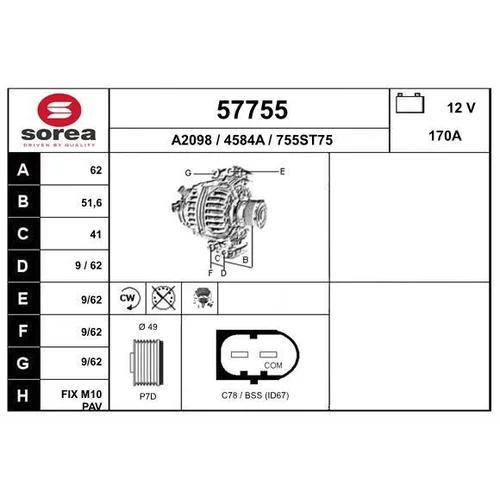 Alternátor EAI 57755