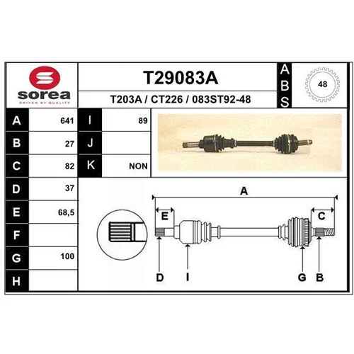 Hnací hriadeľ EAI T29083A