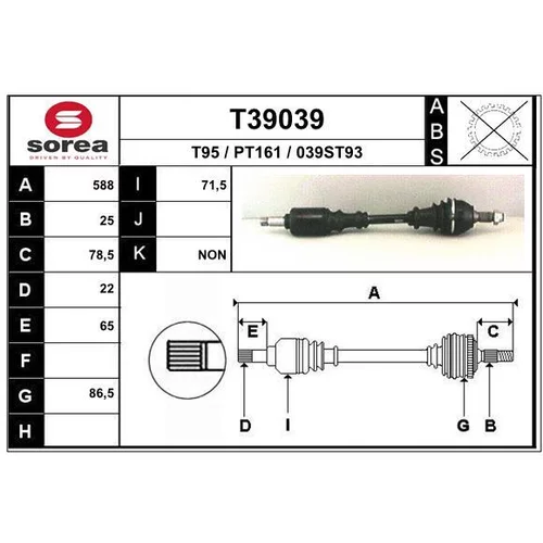 Hnací hriadeľ EAI T39039