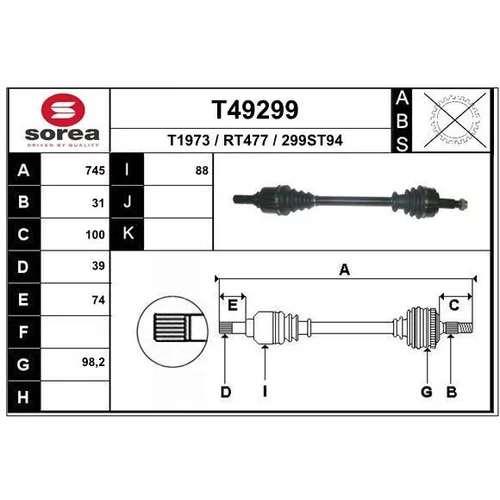 Hnací hriadeľ EAI T49299