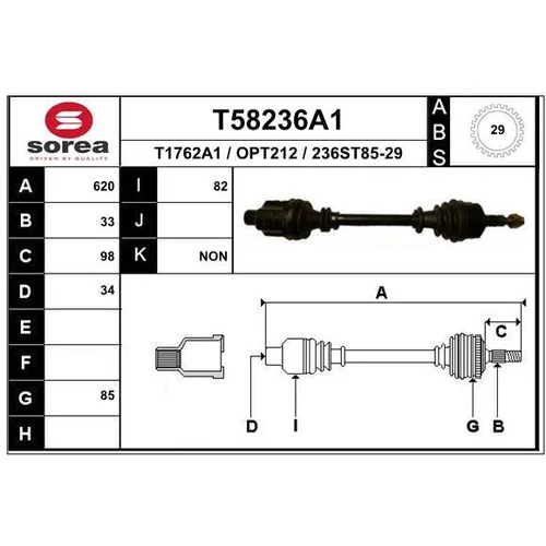 Hnací hriadeľ EAI T58236A1